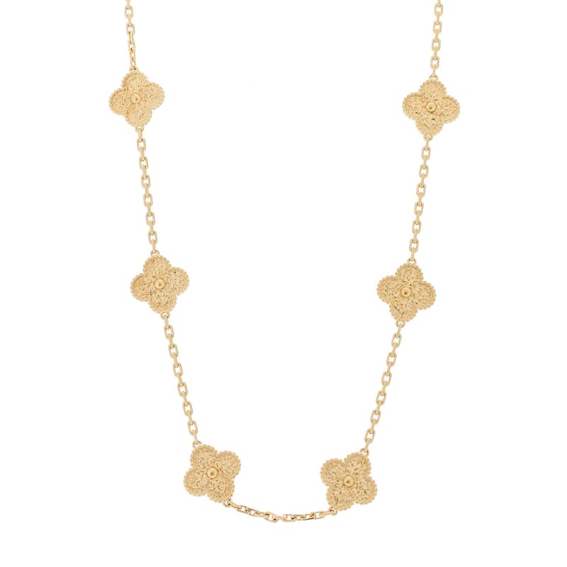 18K жовте золото 10 Motifs Guilloche Vintage Alhambra кольє