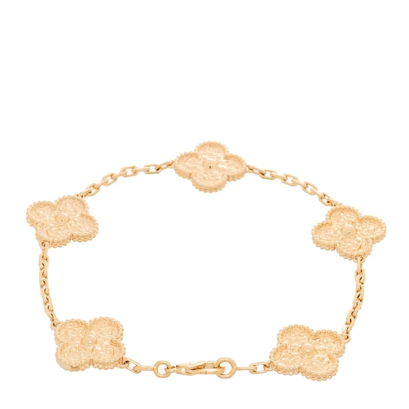 18K рожеве золото 5 Motifs Vintage Alhambra браслет