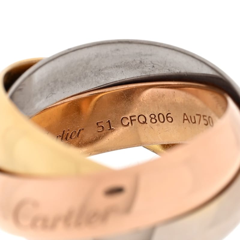 18K Pink жовтий біле золото Extra Large Trinity каблучка 51 5.75