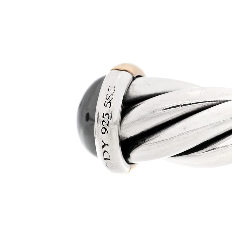 срібло 925 14K жовте золото Hematite 6mm Cable Classic браслет браслет