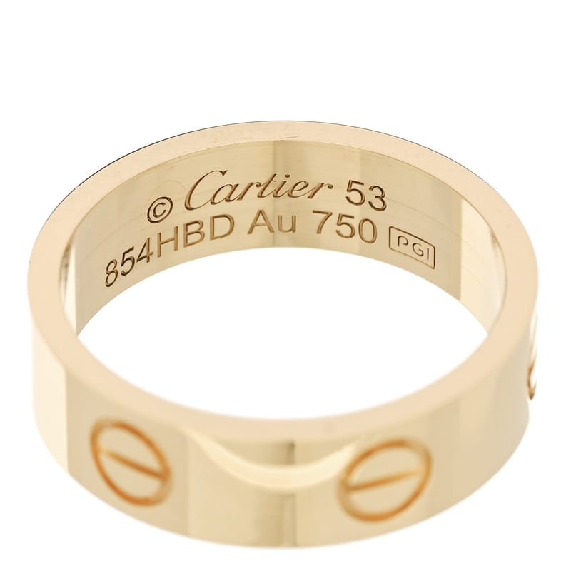 18K жовте золото 5.5mm LOVE каблучка 53 6.5