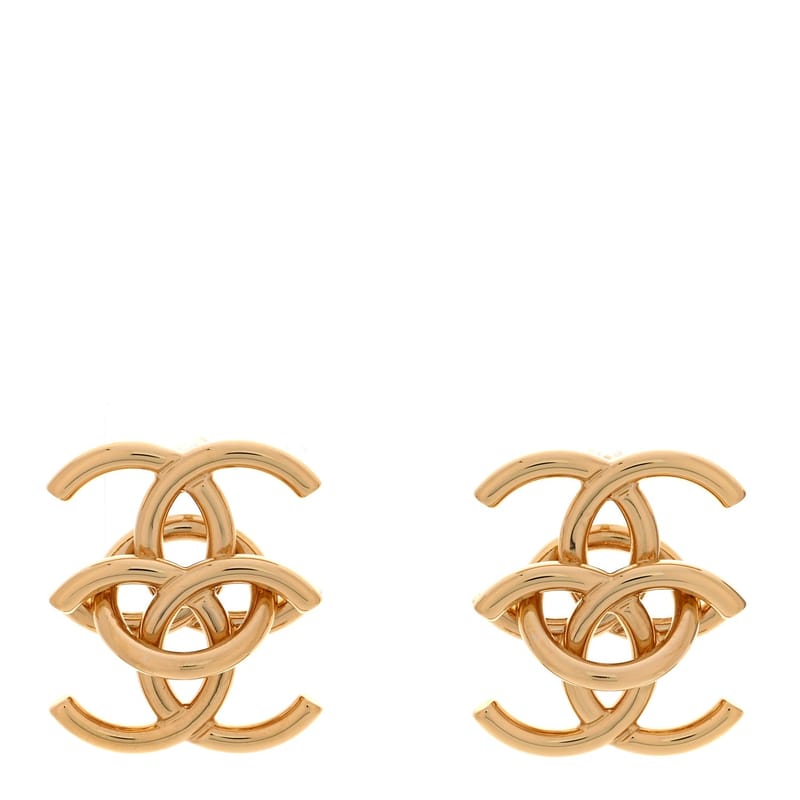 Metal Double CC Interlock сережки золото