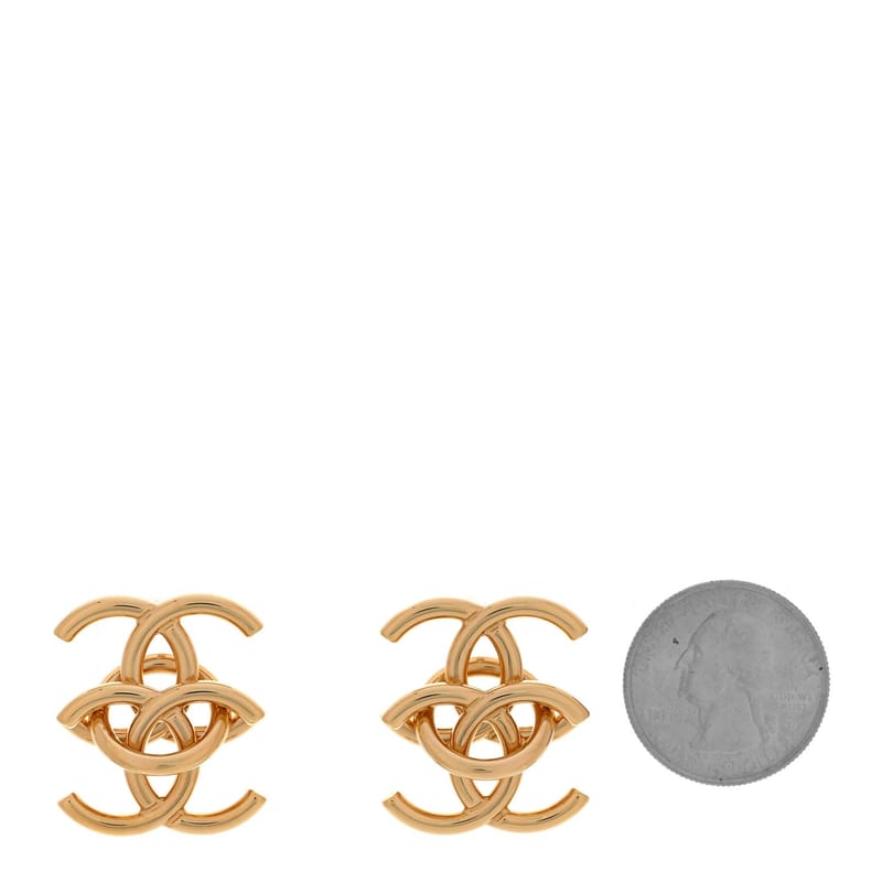 Metal Double CC Interlock сережки золото