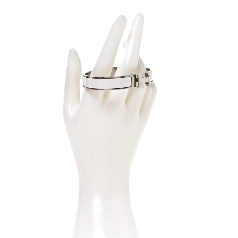 Enamel Narrow Clic Clac H браслет GM білий