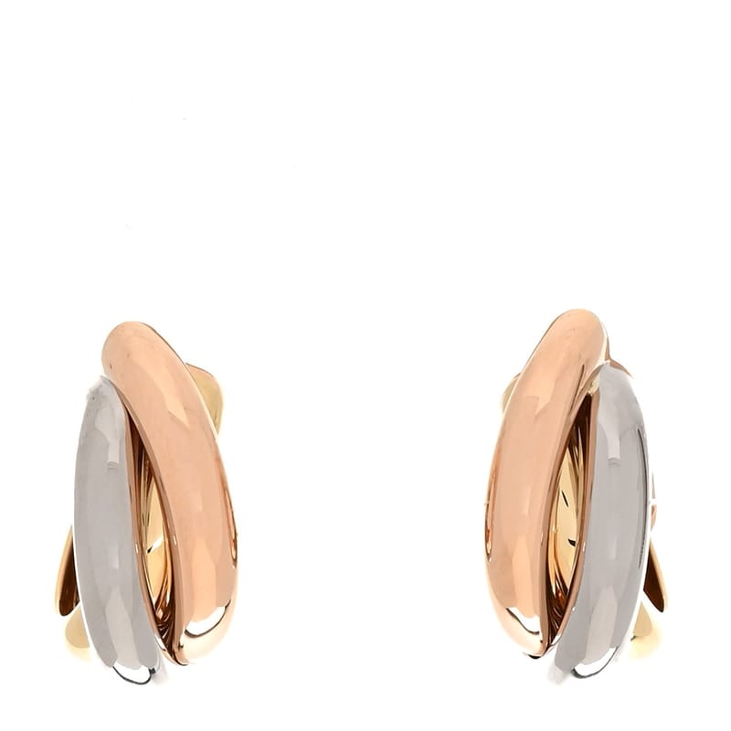 18K Pink жовтий біле золото Small Trinity сережки