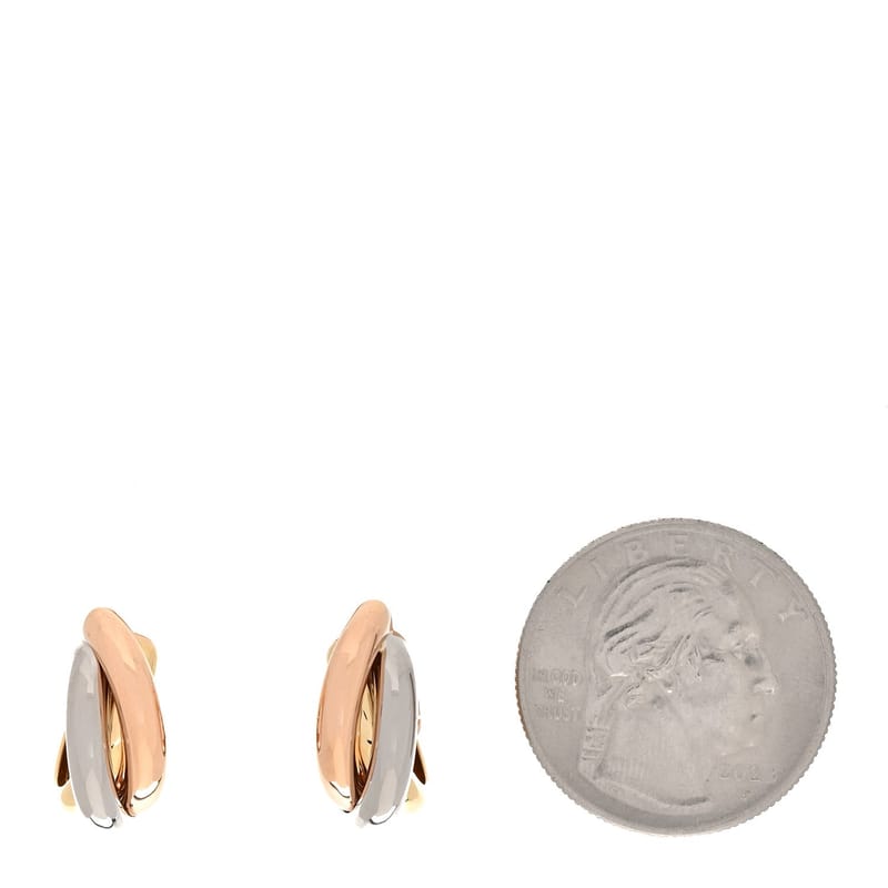 18K Pink жовтий біле золото Small Trinity сережки