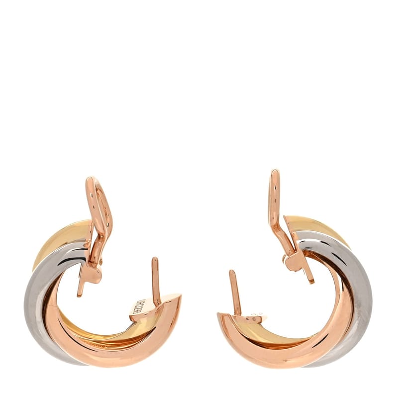 18K Pink жовтий біле золото Small Trinity сережки