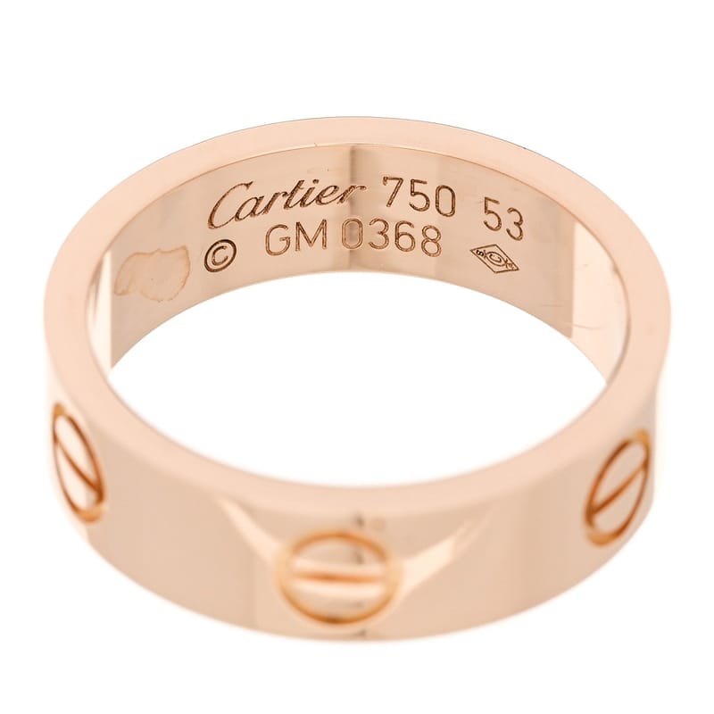 18K рожеве золото 5.5mm LOVE каблучка 53 6.5