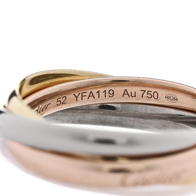 18K Pink жовтий біле золото Small Trinity каблучка 52 6
