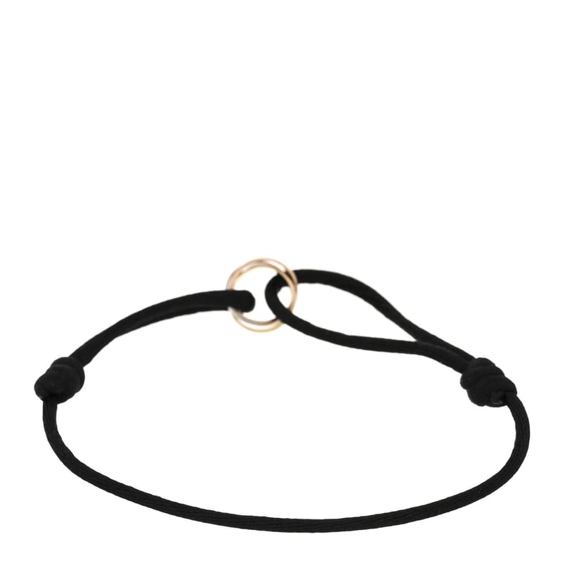 18k Pink жовтий біле золото Trinity Adjustable Cord браслет чорний