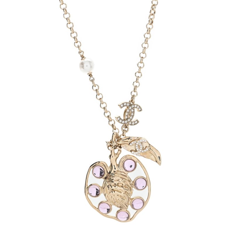 Resin Crystal перлина CC Fruit підвіска кольє золото Pink