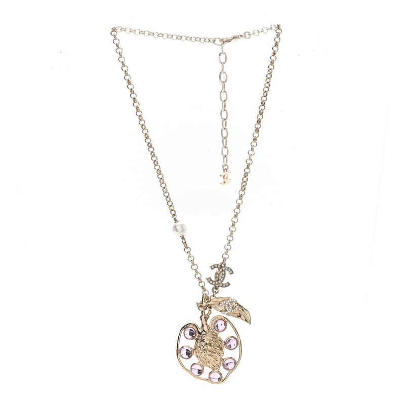 Resin Crystal перлина CC Fruit підвіска кольє золото Pink