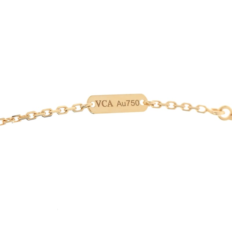 18K жовте золото Blue Agate Vintage Alhambra підвіска кольє