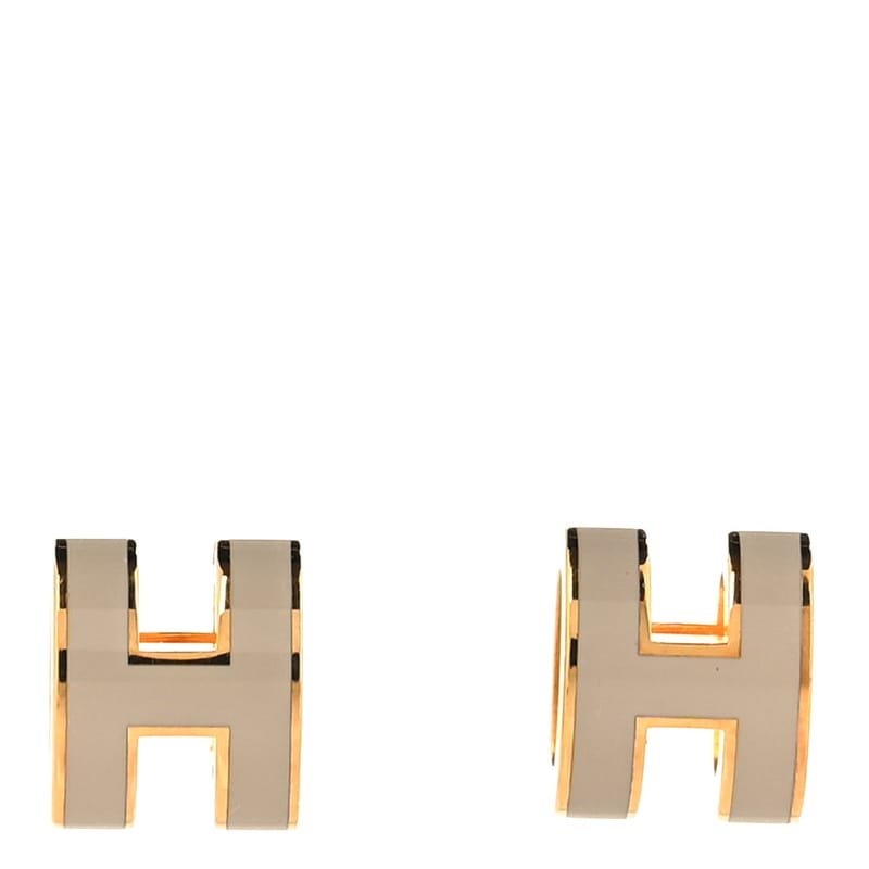 золото Lacquered Mini Pop H сережки Marron Glace