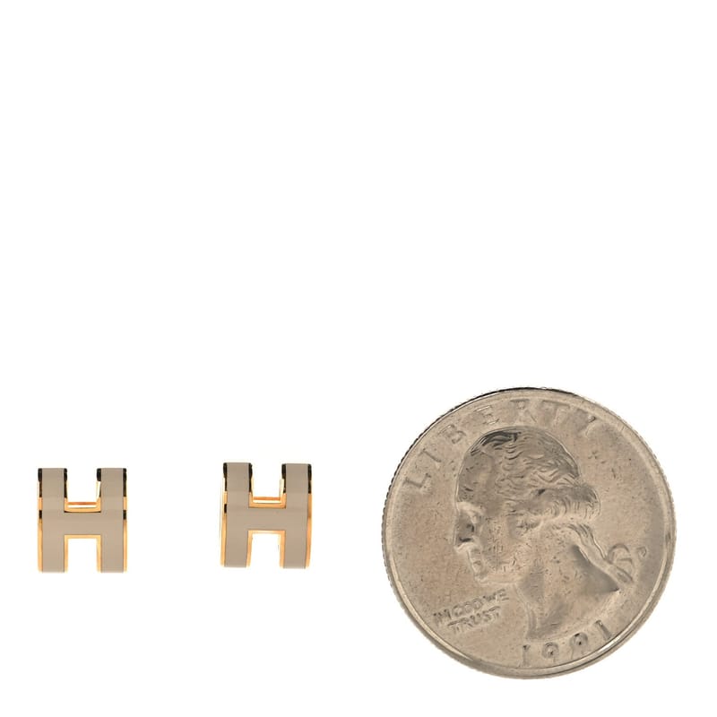 золото Lacquered Mini Pop H сережки Marron Glace
