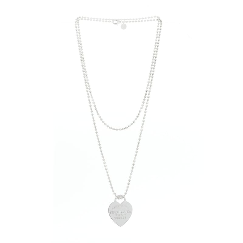 срібло 925 Return To Tiffany Heart підвіска Bead ланцюг кольє
