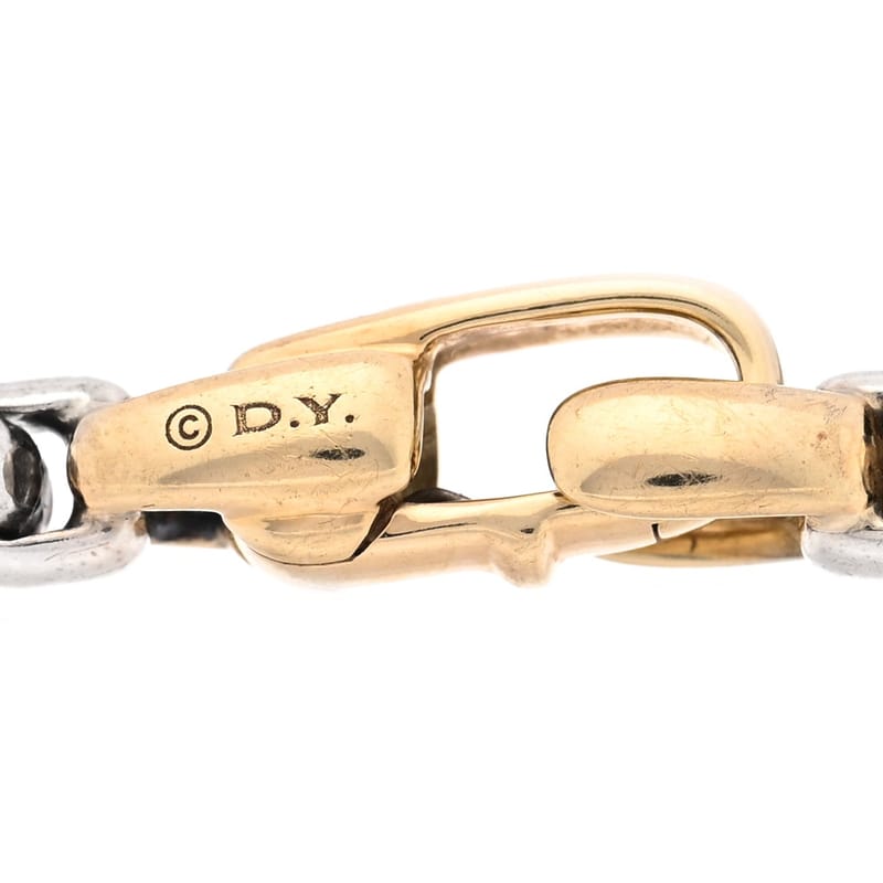 срібло 925 14K жовте золото 4mm DY Bel Aire Box ланцюг браслет