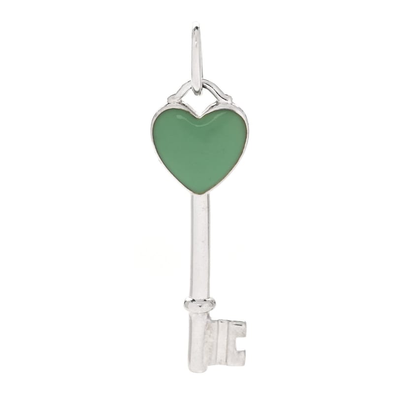 срібло 925 Enamel Heart Key підвіска Blue
