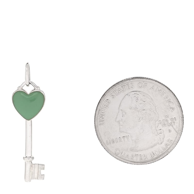 срібло 925 Enamel Heart Key підвіска Blue