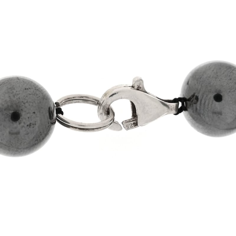 срібло 925 Hematite Hammered Bead Station кольє