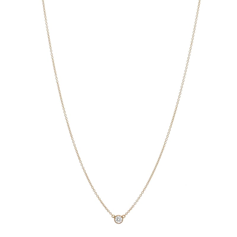 18K жовте золото діамант .15ct Elsa Peretti діаманти by the Yard підвіска кольє