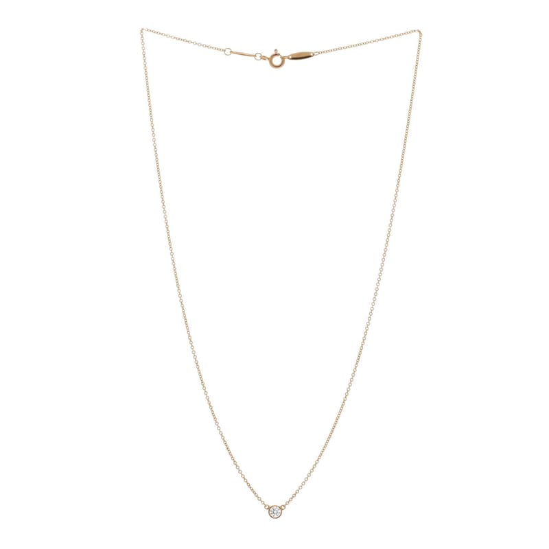 18K жовте золото діамант .15ct Elsa Peretti діаманти by the Yard підвіска кольє