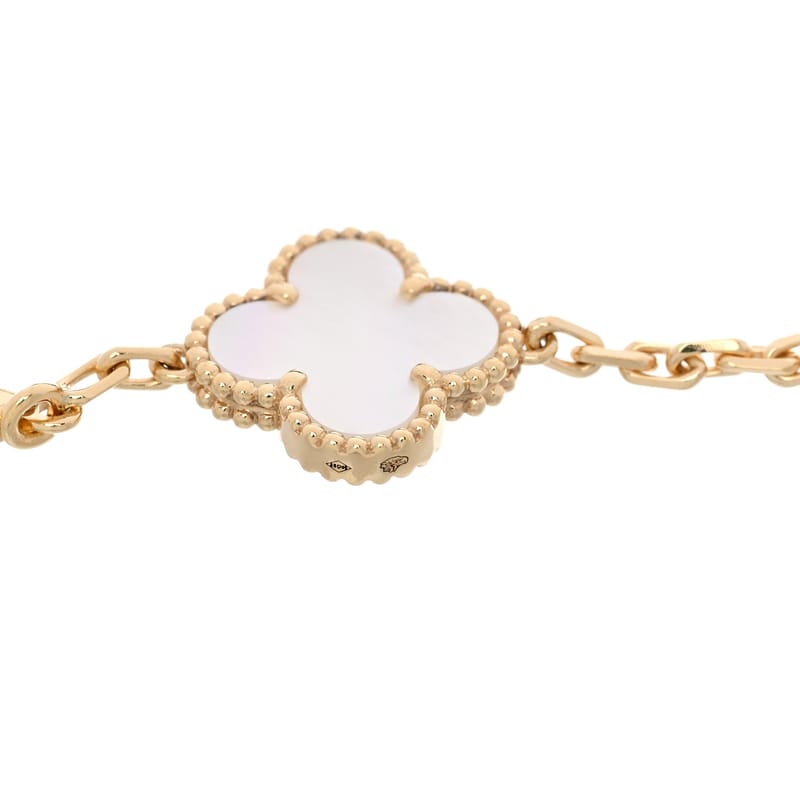 18K жовте золото перламутр 5 Motifs Vintage Alhambra браслет
