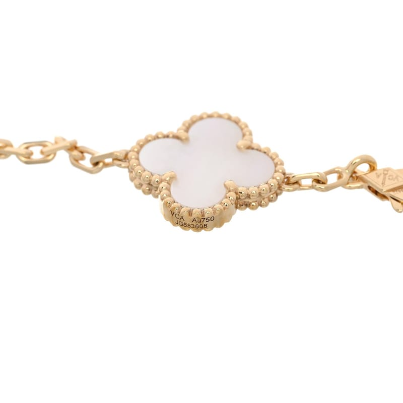 18K жовте золото перламутр 5 Motifs Vintage Alhambra браслет