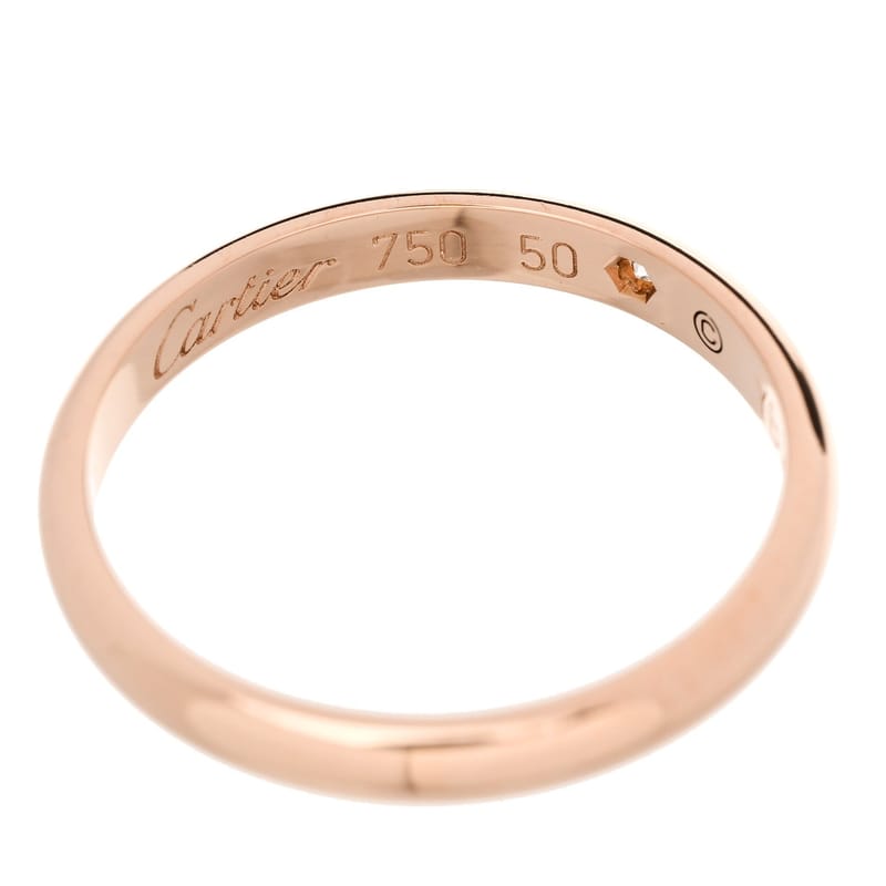 18K рожеве золото діамант 2.6mm 1895 Wedding обручка каблучка 50 5.25