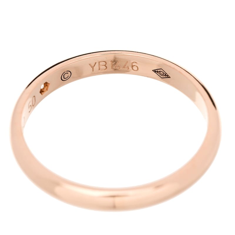 18K рожеве золото діамант 2.6mm 1895 Wedding обручка каблучка 50 5.25