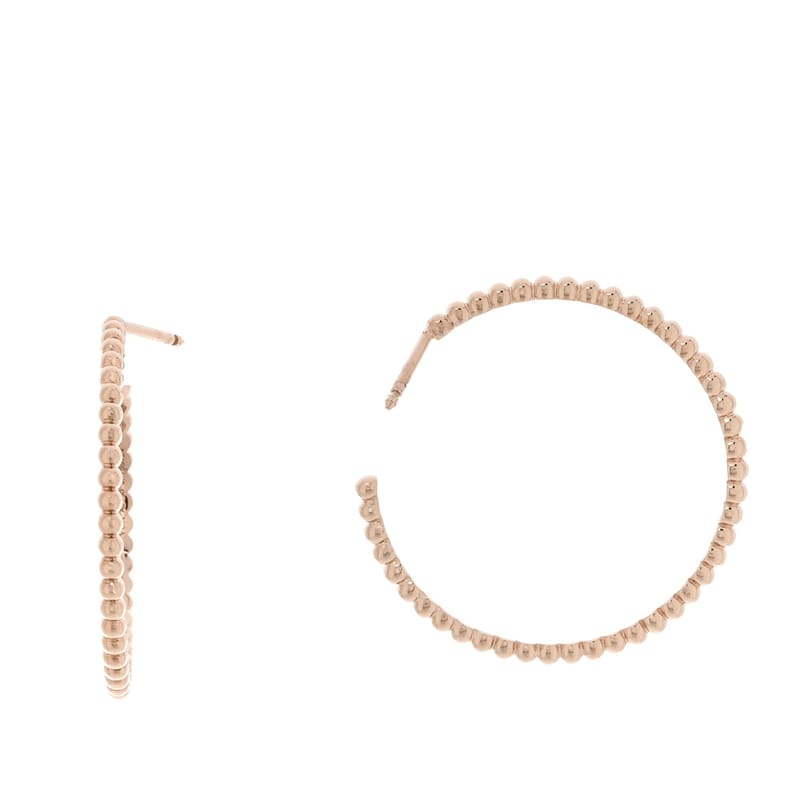 18K рожеве золото Small Perlee Hoop сережки