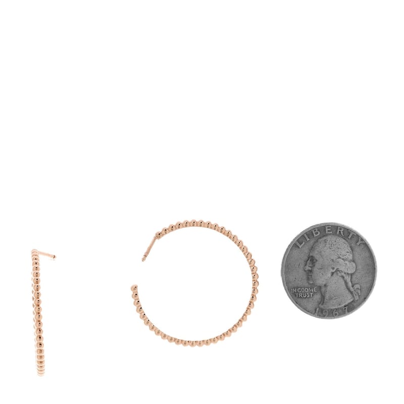 18K рожеве золото Small Perlee Hoop сережки