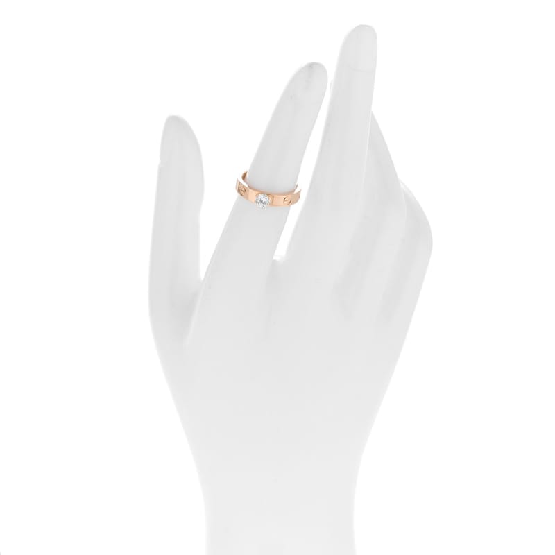 18K рожеве золото діамант .27ct LOVE Solitaire Engagement каблучка 49 5