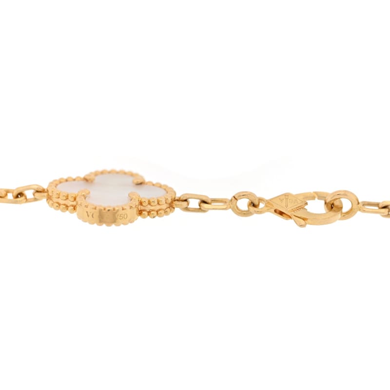 18K жовте золото перламутр 5 Motifs Vintage Alhambra браслет