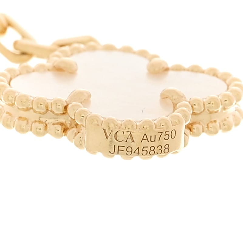 18K жовте золото перламутр малахіт Carnelian Tiger Eye 4 Motifs Lucky Alhambra браслет