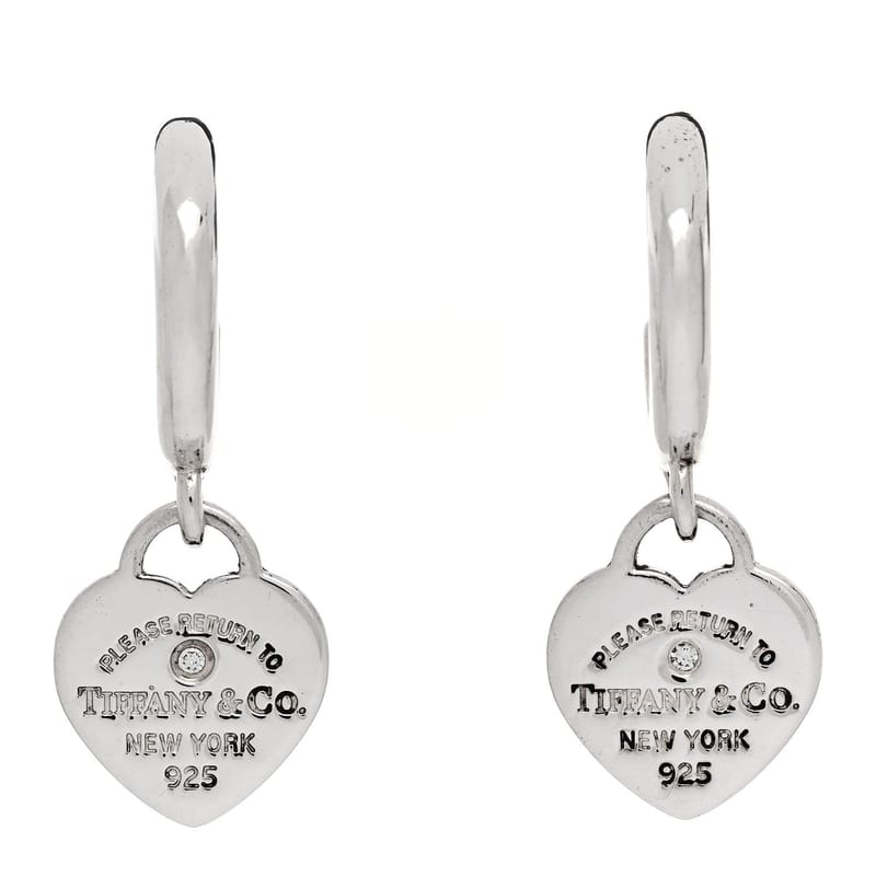 срібло 925 діамант Mini Return To Tiffany Heart Hoop сережки