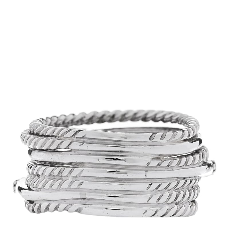 срібло 925 діамант 12mm Wide Crossover Cable каблучка 50 5.5