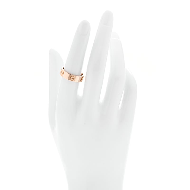 18K рожеве золото 5.5mm LOVE каблучка 53 6.5