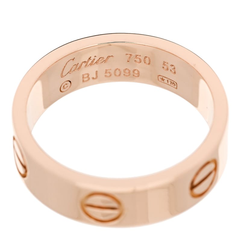 18K рожеве золото 5.5mm LOVE каблучка 53 6.5