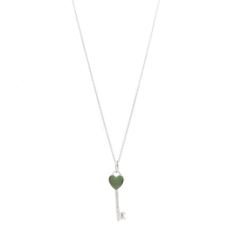 срібло 925 Enamel Heart Key підвіска кольє Blue