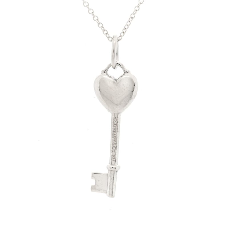 срібло 925 Enamel Heart Key підвіска кольє Blue