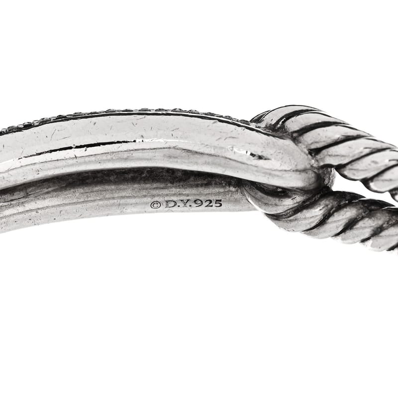 срібло 925 діамант Pave 10mm Single Loop Labyrinth браслет