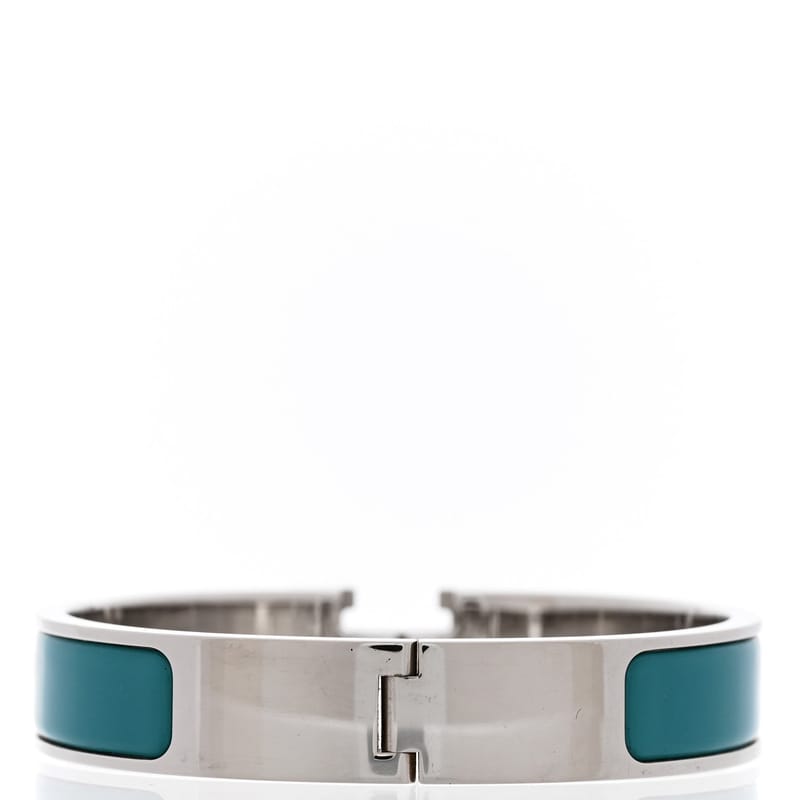 Enamel Narrow Clic Clac H браслет PM Vert Bleuete білий