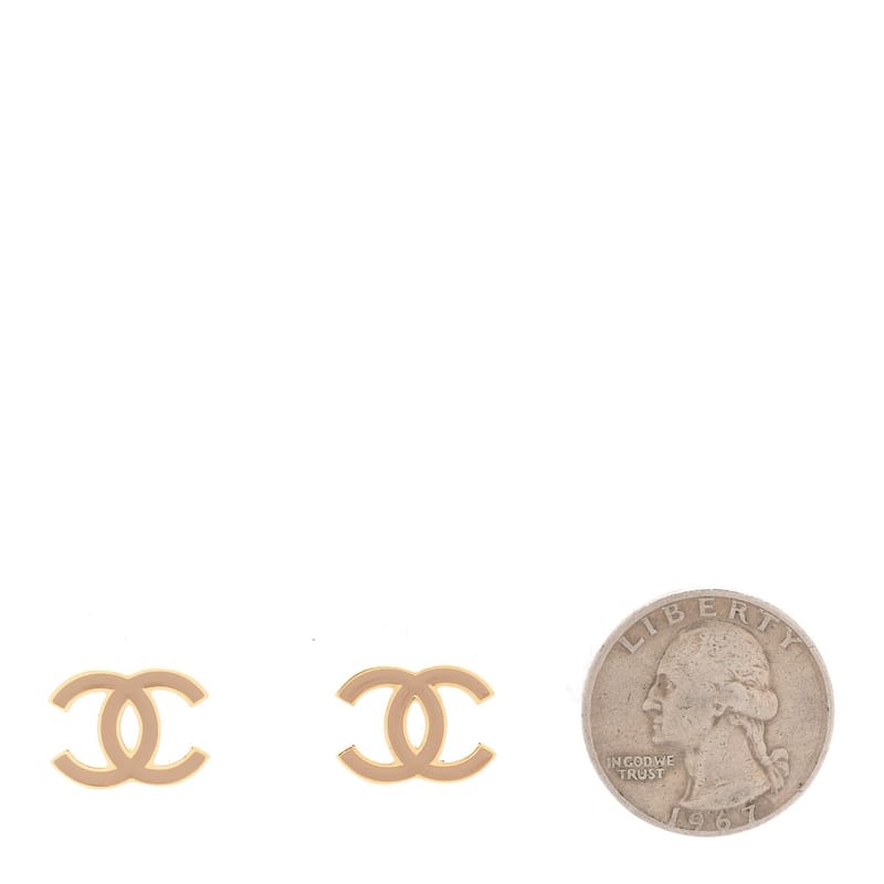 Metal Enamel CC сережки золото Biege