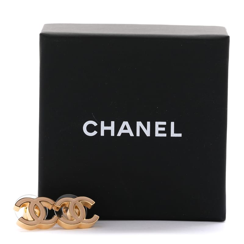 Metal Enamel CC сережки золото Biege
