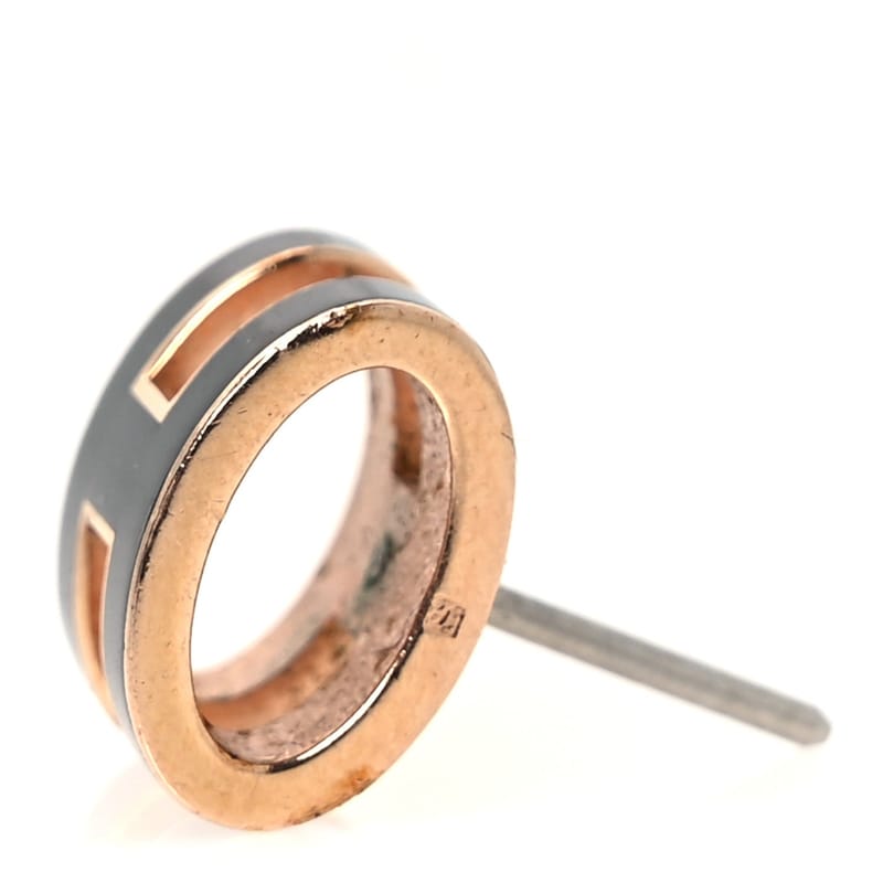 рожеве золото Lacquered Mini Pop H сережки чорний