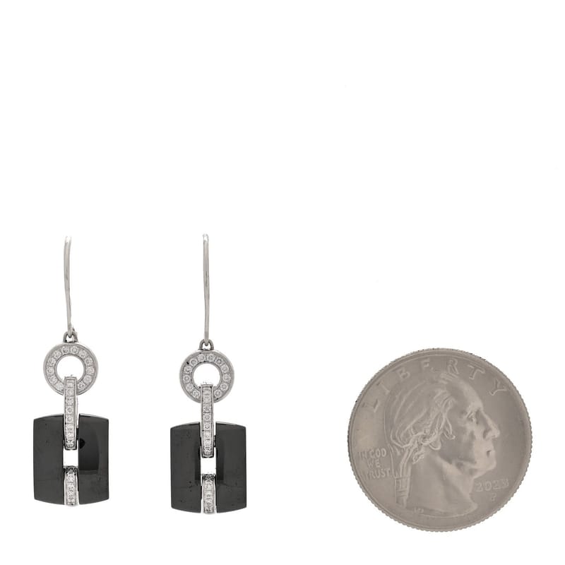 18K біле золото діамант Ceramic Ultra Drop сережки чорний