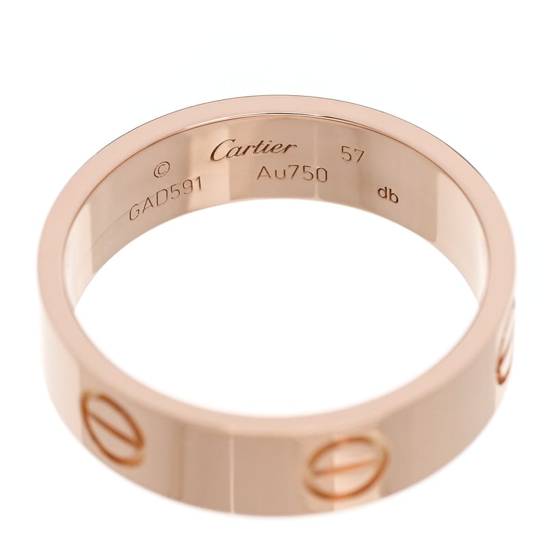 18K рожеве золото 5.5mm LOVE каблучка 57 8