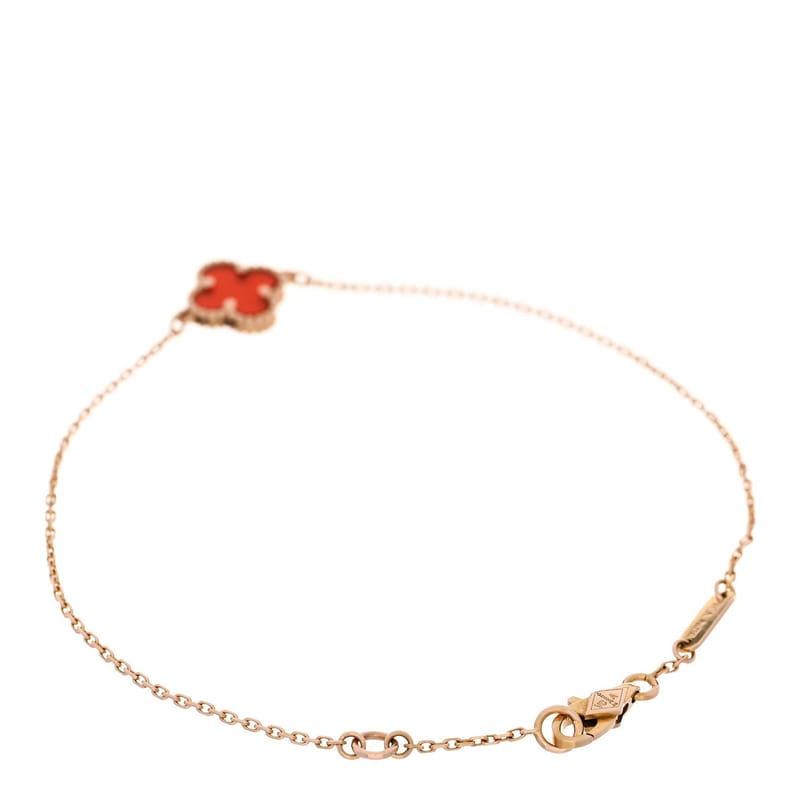 18K рожеве золото Carnelian Sweet Alhambra браслет