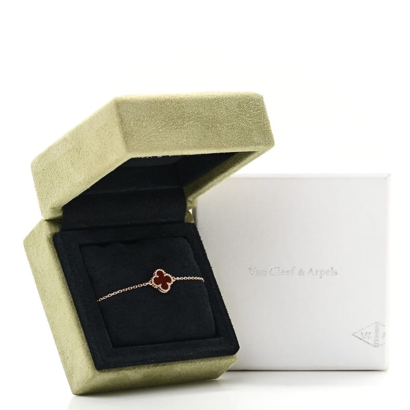 18K рожеве золото Carnelian Sweet Alhambra браслет